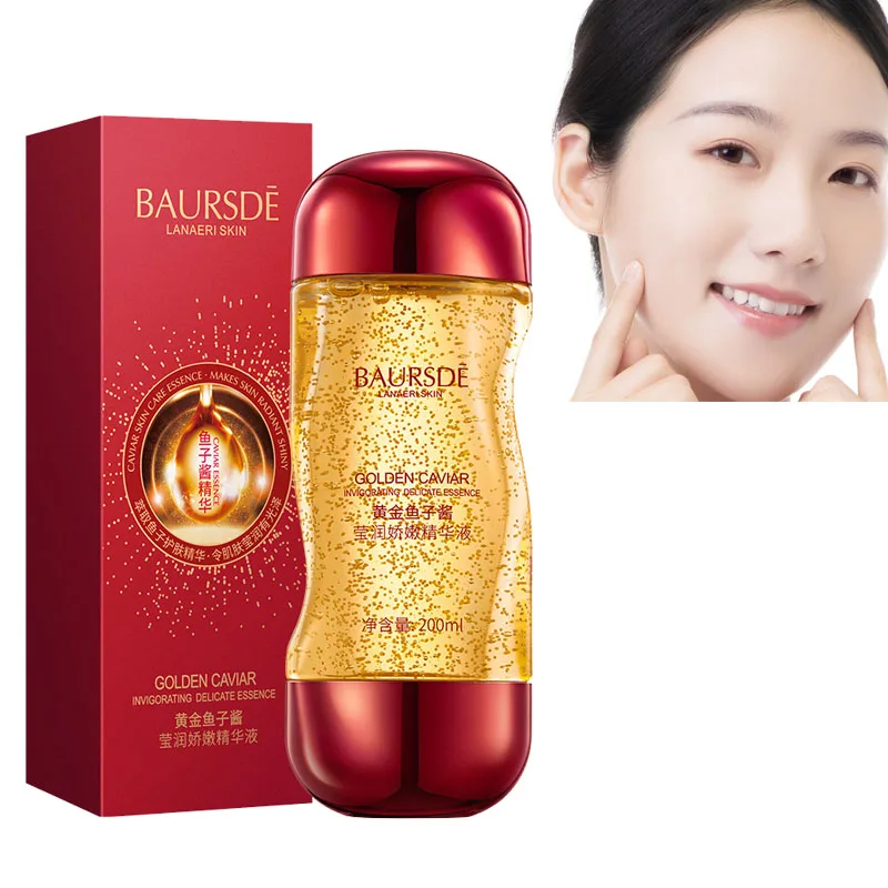 

Gold Caviar Serum Facial Care Essence Water Hydrating Moisturizing Delicate Brightening Anti Aging Whitening Skincare 200ml M