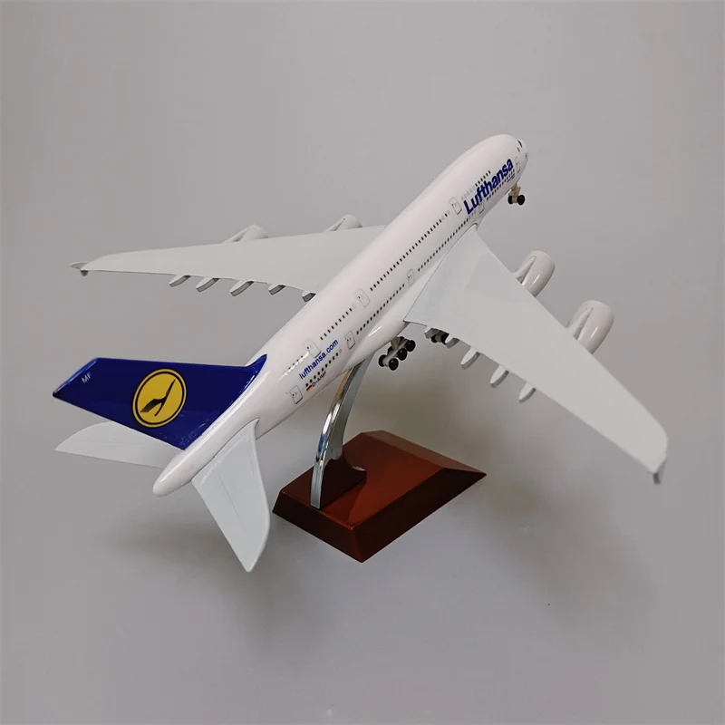 

20cm Alloy Metal Germany Air LUFTHANSA Airlines Airbus 380 A380 Airways Diecast Airplane Model Plane Aircraft with Wheels Holder