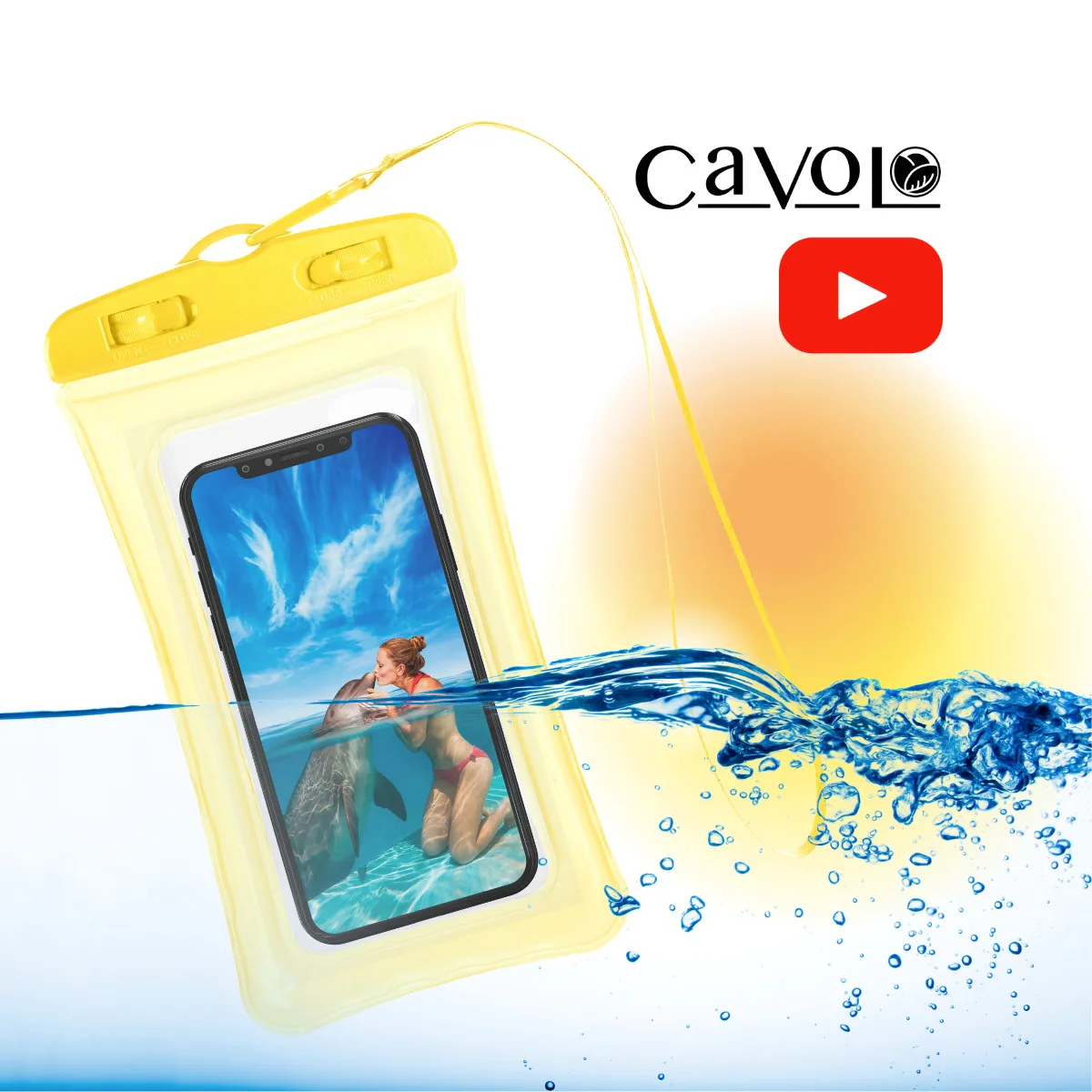 

Водонепроницаемый чехол для телефона универсальный со шнурком / Водо