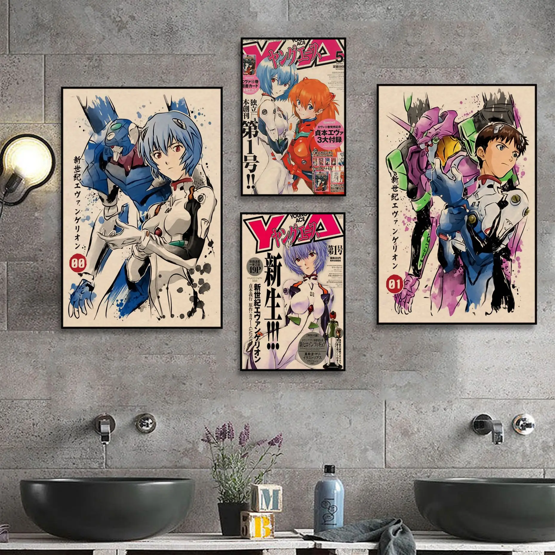 

BANDAI Neon Genesis Evangelion Ayanami Rei Good Quality Prints And Posters Kraft Paper Sticker DIY Room Bar Cafe Room Wall Decor