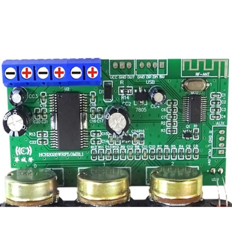 Фото 2X Bluetooth 5,0 усилитель мощности аудиоплата 30 Вт моно-сценическая Плата усилителя мощности, декодер U-диска, регулировка высоких басов №3