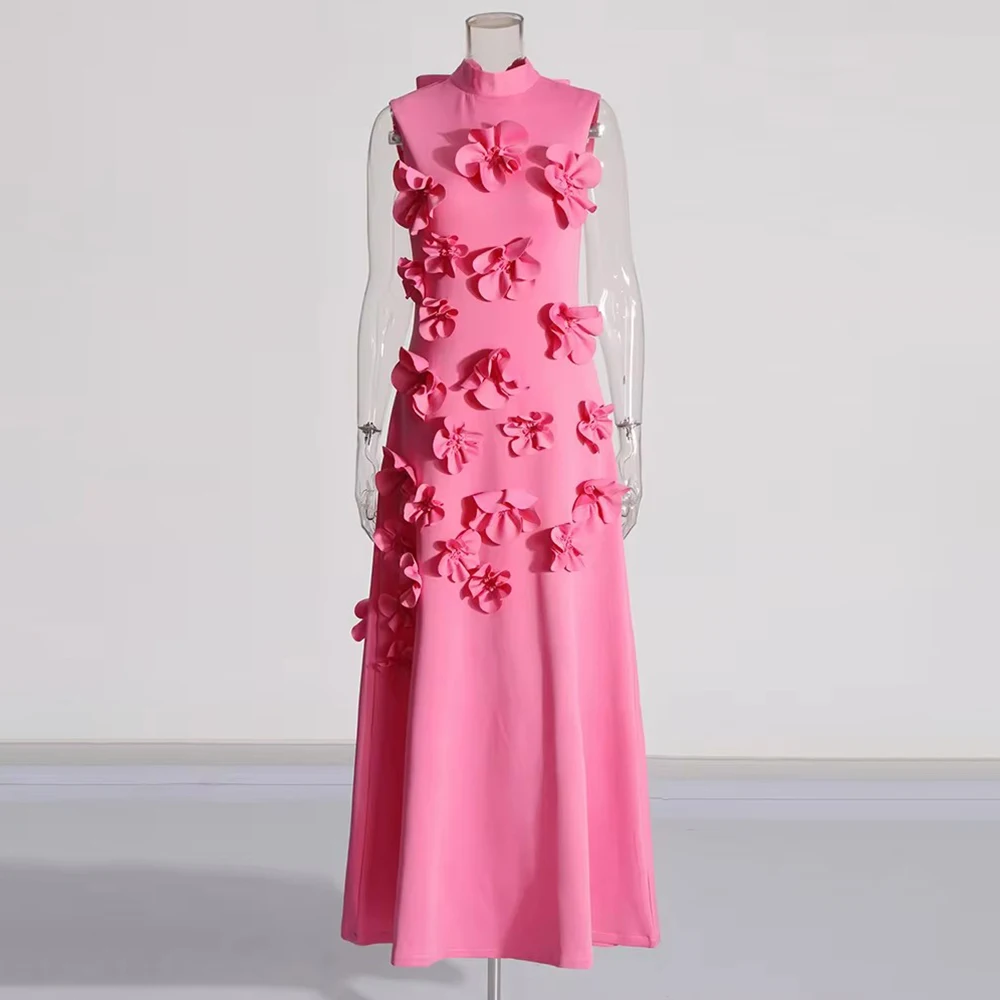 TWOTWINSTYLE однотонное платье на шнуровке для женщин с воротником-стойкой без рукавов