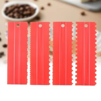 4pcs great pp material food grade baking pastry cake jagged smooth edged scraper for baking cake scrapers cake spatulas
