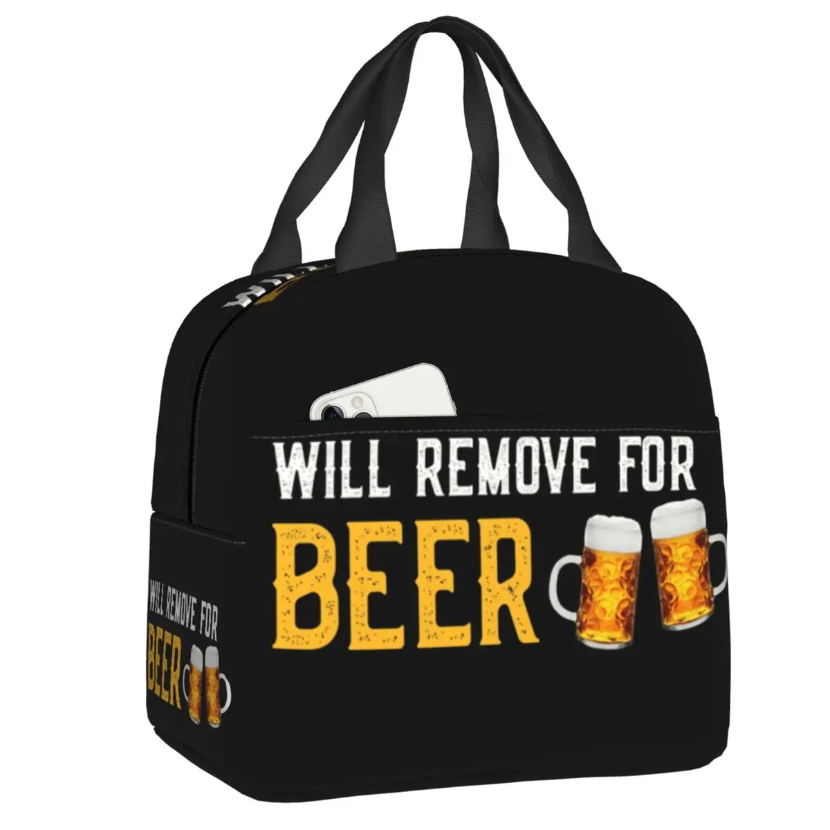 Will Remove For Beer Lunch Bag Women Warm Cooler Thermal Insulated Lunch Box for Student School Work Picnic Food Tote Bags
