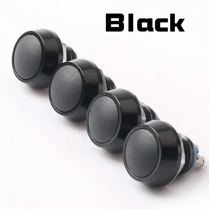 

Металлический кнопочный выключатель 12 мм черный