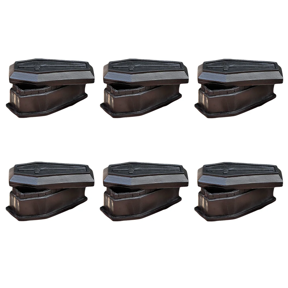 

6 Pcs Coffin Model Gift Boxes Lids Presents Coffin Treat Box Candy Box Mini Coffin Favor Boxes Plastic Coffin Lid Treat Box