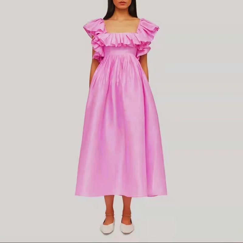 

Elegant Dresses For Women 2022 Summer Female Luxury Designer Festival Clothing High Quality Fashion Brand Birthday Party Outfits