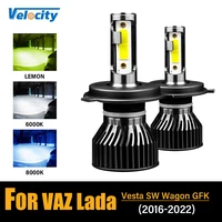 2x h4 led car haedlight led h7 for vaz lada vesta sw wagon gfk 24000lm h11 h27 lowhigh beam ip67 auto fog light 12v 6000k bulbs
