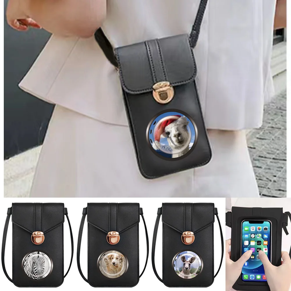 

Universal Phone Bag Crossbody for IPhone 13 12 Pro Huawei Xiaomi Samsung Phone Case Clutch Shoulder Bags Window Pattern