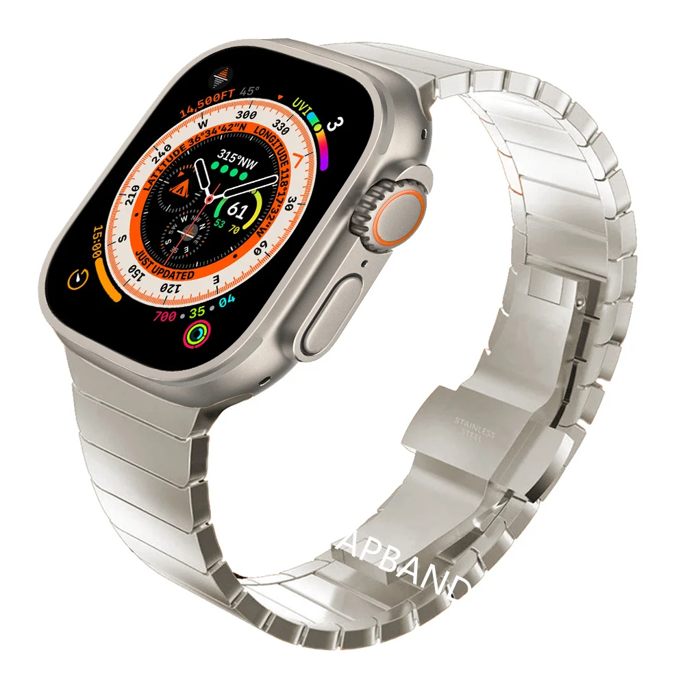 

Stainless Steel strap For Apple Watch band 49mm 44mm 40mm 45mm 41mm 49 Metal correa Bracelet belt iWatch series se 6 5 7 8 Ultra