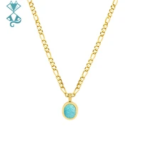 natural amazonite necklace for women noble 18k gold plated simple necklace boho style collarbone chain necklace fashion jewelry