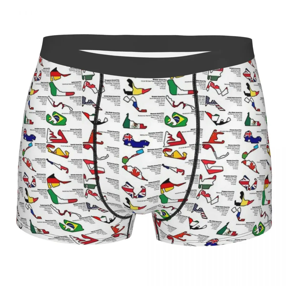 

Circuits Grand Prix 2018 F1 Formula 1 Underpants Breathbale Panties Men's Underwear Print Shorts Boxer Briefs