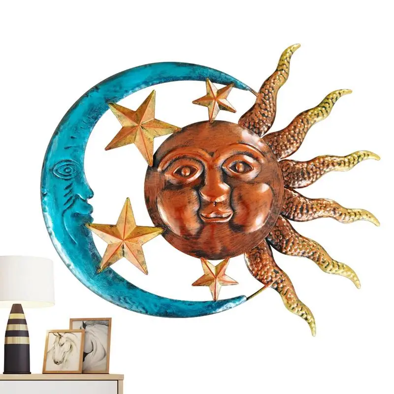 

Metal Sun Moon Wall Decor Moon Sculpture Wall Metal Decor Art Artistic Sun And Moon Metal Wall Sculpture Wall Sculpture Hang