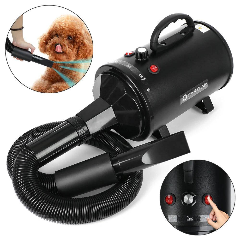 

2200W 220V EU Plug Adjustable Drying Hair For Small Medium Large Dog Hair Dryer For Dogs Professional Pet Cat Grooming Blower