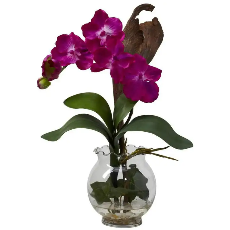 

Mini Vanda Silk Flower Arrangement with Fluted Vase, Beauty