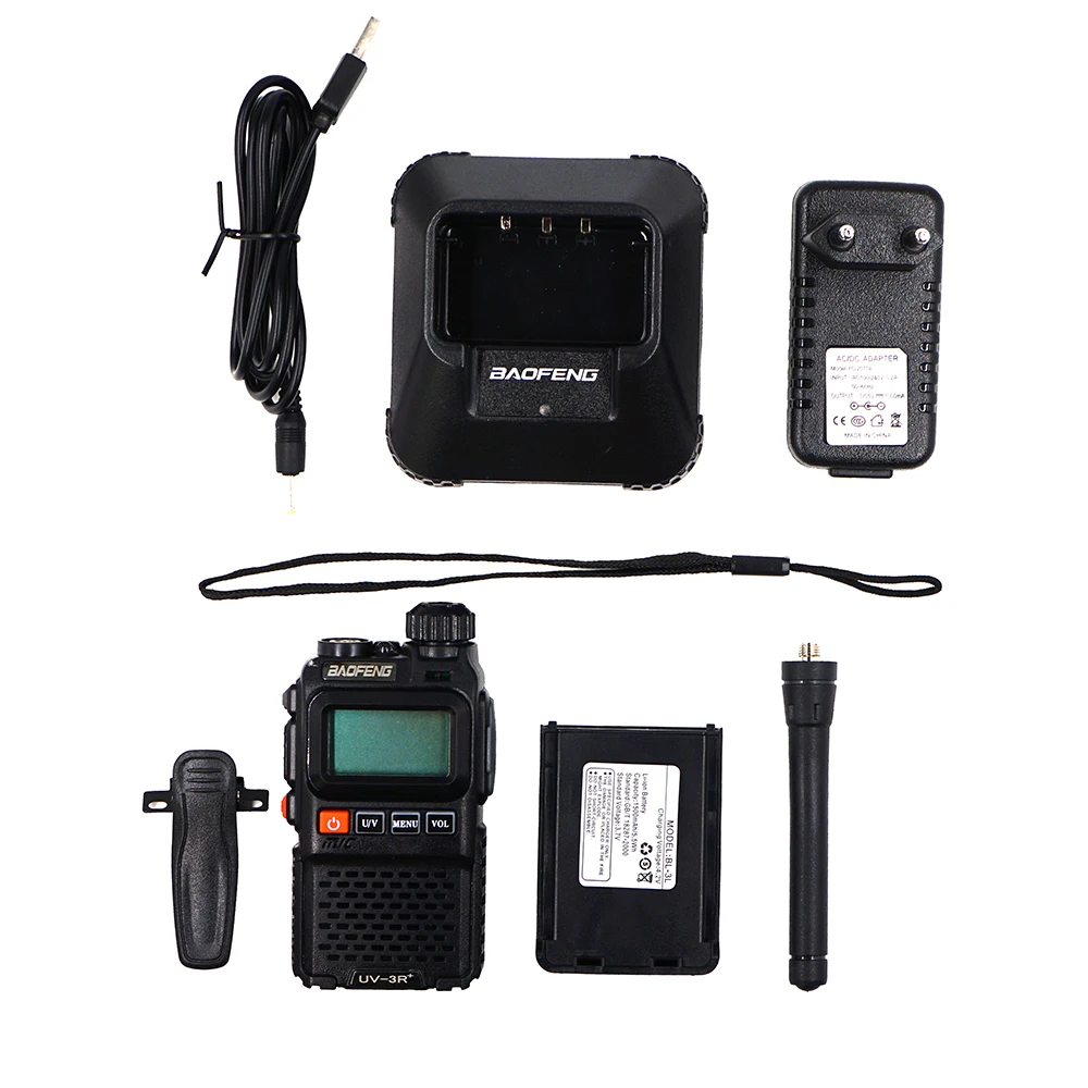 2PCS BAOFENG UV-3R Plus Dual Band Wireless Portable CB Walkie Talkie UV3R+ Intercom FM Transceiver Ham Radio UV 3R Two Way Radio