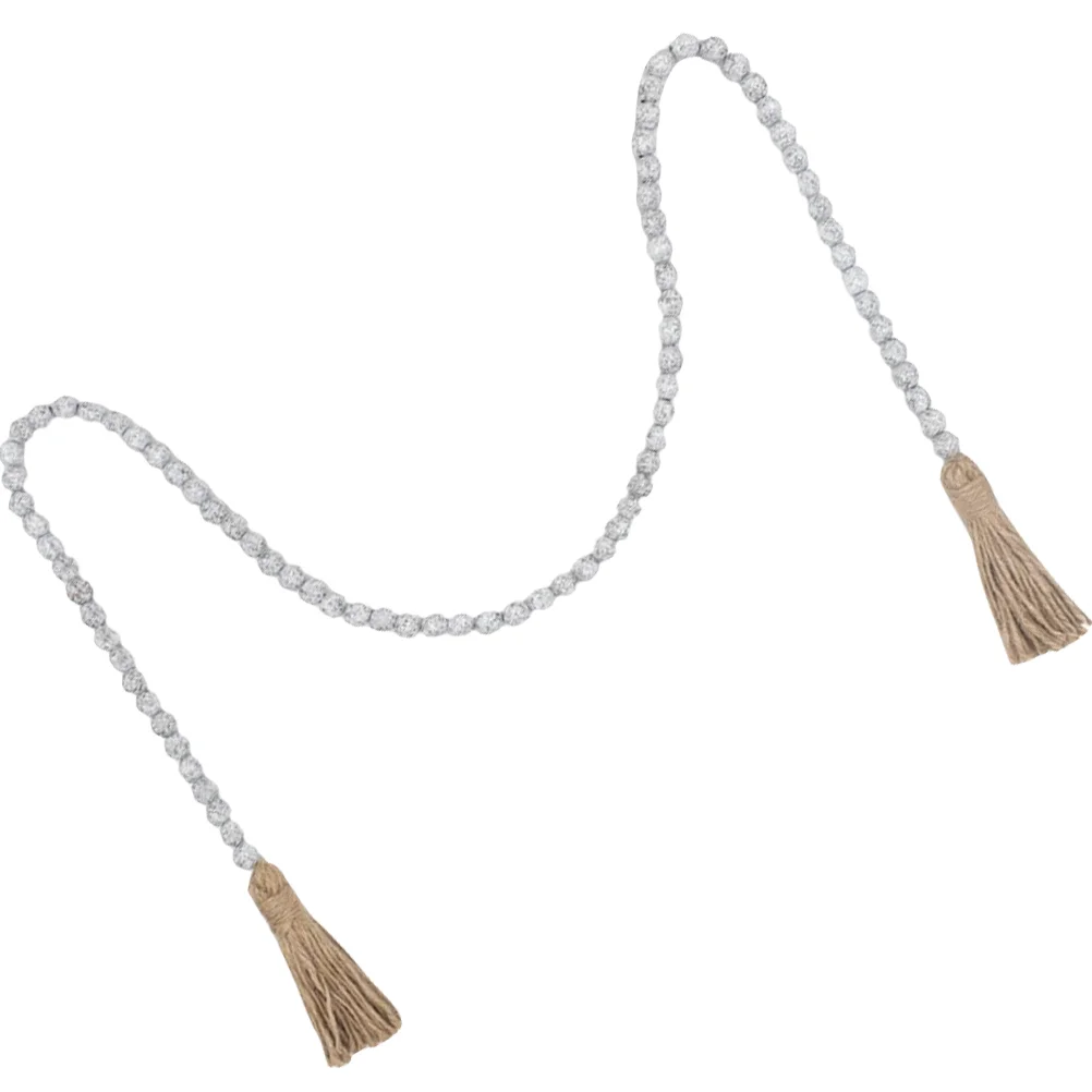 

Garland Bead Beads Decor Tassel Wall Wooden Beaded Hanging Home Wood Prayer Decoration Farmhouse Christmas Ornament Rustic