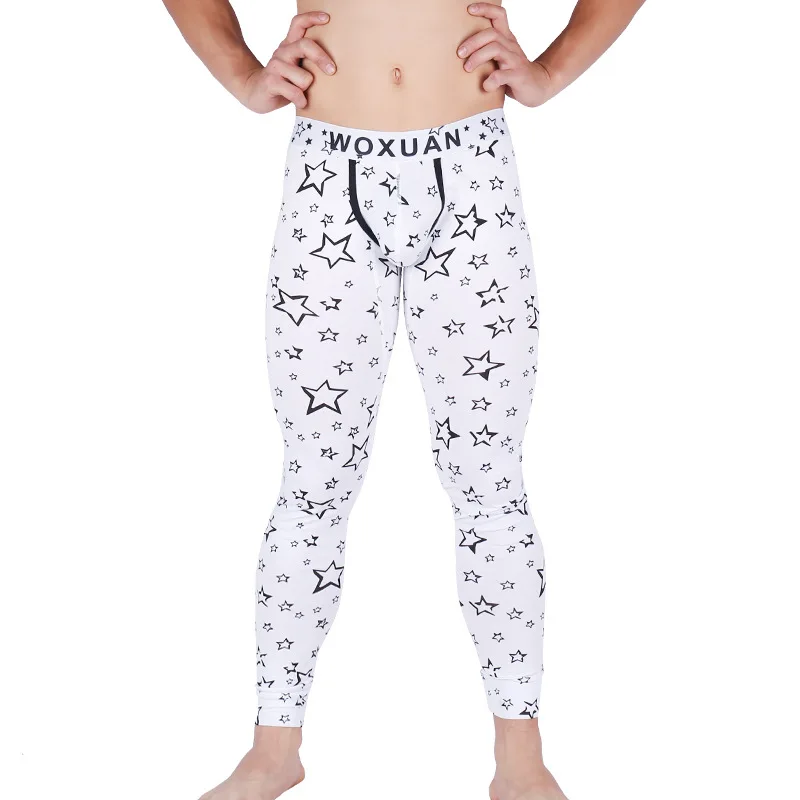 

Новое модное термобелье с принтом, мужские кальсоны, мужские кальсоны, осенне-зимние теплые хлопковые термоштаны, мужские леггинсы, термошт...