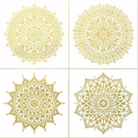 4pcs large size reusable stencil laser cut painting template floor wall tile fabric furniture stencils mandala painting stencils