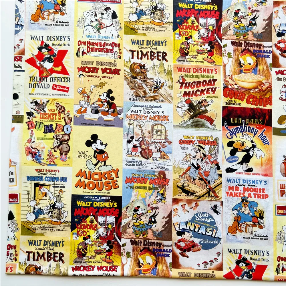 Распродажа семейные хлопковые ткани Disney Минни Микки Дамбо Лев король лоскутное