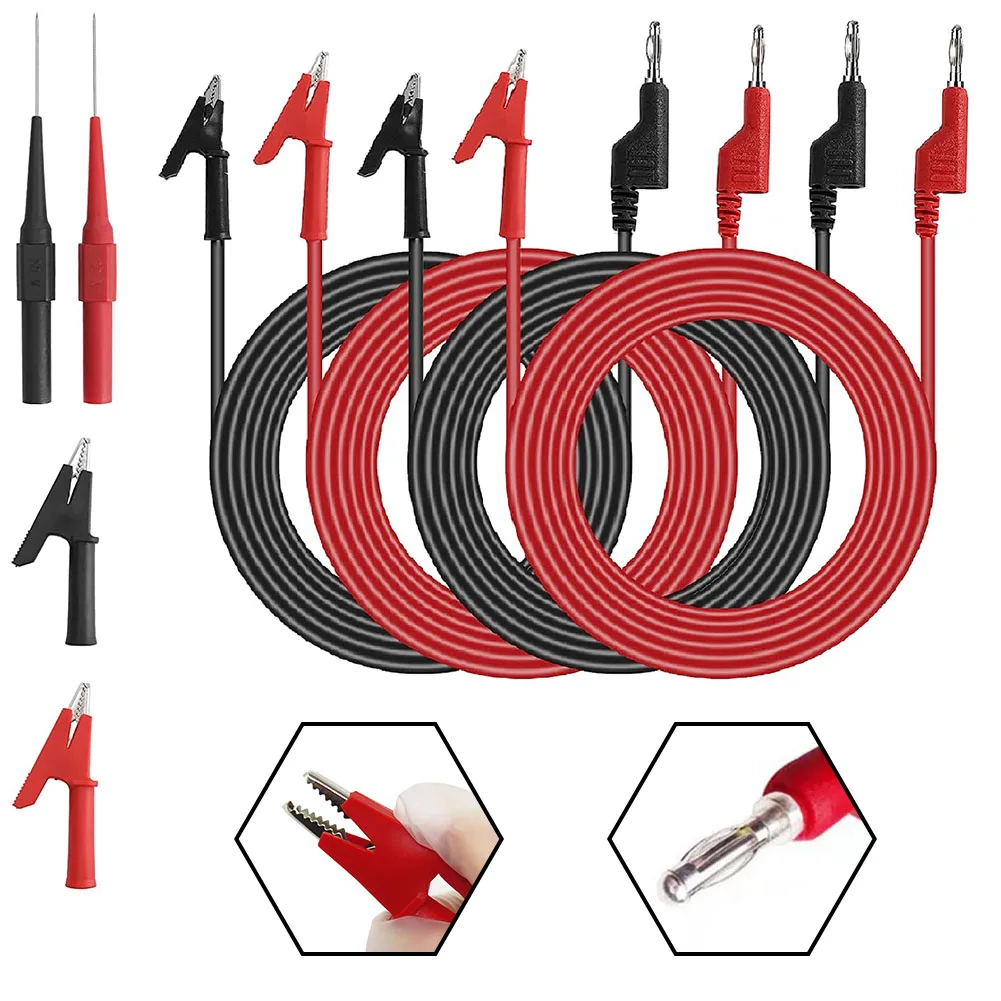 

Banana Plug Cable With Crocodile Clips 4mm Banana Plug To Crocodile Alligator Clip Test Leads For Multimeter Voltage Tester
