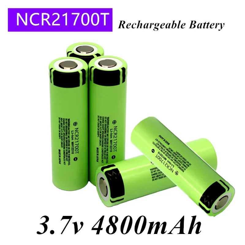 

100% Original 21700 NCR21700T Lithium Rechargeable Battery 4800mAh 3.7V 40A High-discharge Battery Li-ion Battery+Charger