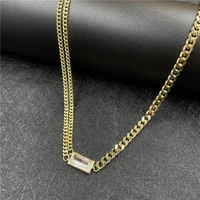 hot new fashion simple copper silver colors crystal zircon necklaces for womens wedding feminine jewelrys party accessories