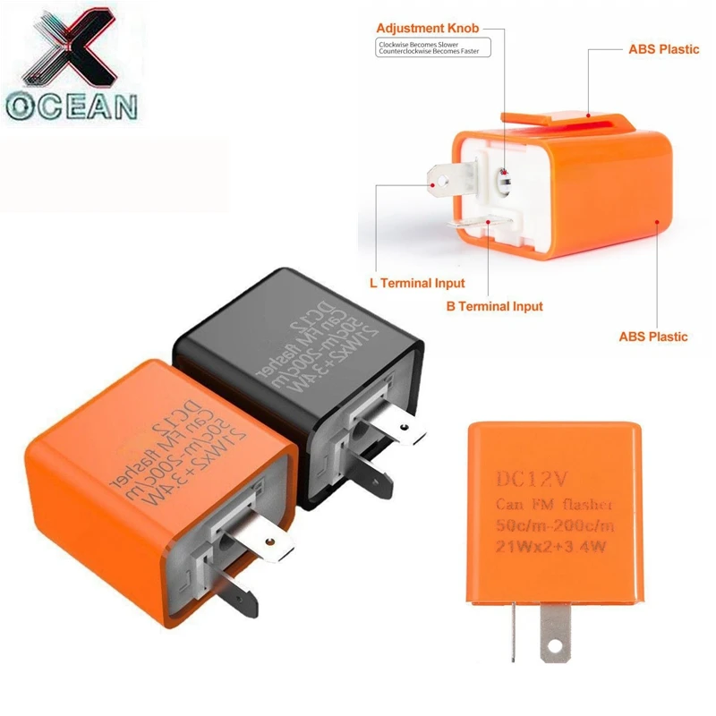 

Мотоциклетные аксессуары, 2-контактное реле фонарика, 12 В, Регулируемая частота сигналов поворота, световой индикатор, реле для мотоцикла