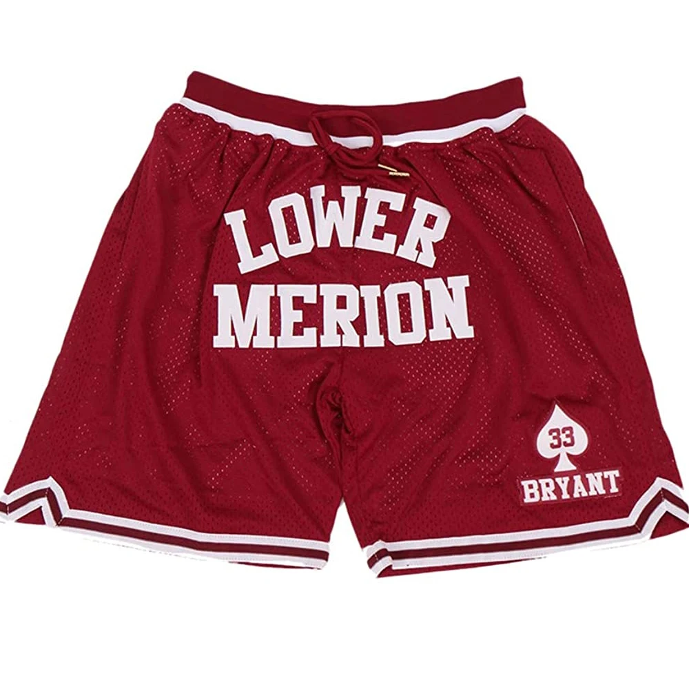 

MAIGOLO Men's Lower Merion #33 High School Basketball Shorts Sports Pants Stitched