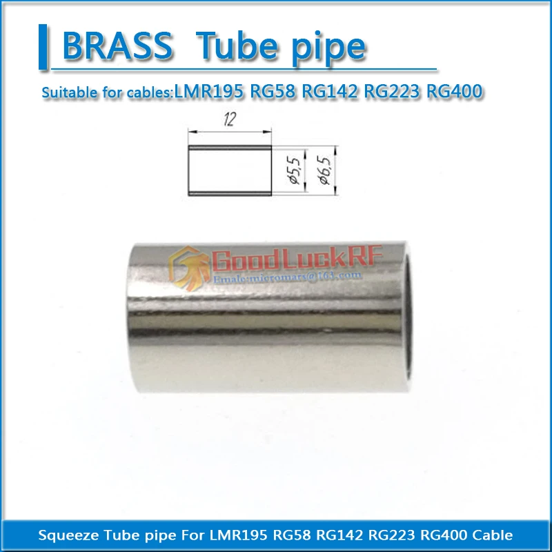 10X Pcs RF Connector Squeeze Tube pipe For LMR195 RG58 RG142 RG223 RG400 Cable Straight Nickel Plated | Обустройство дома
