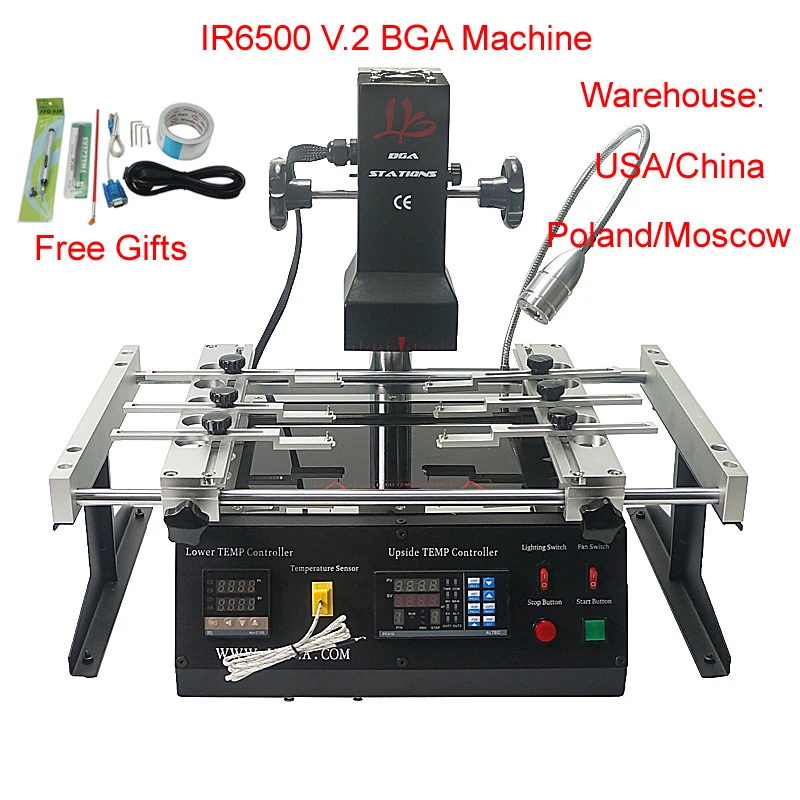 Фото Паяльная станция с 2 зонами нагрева IR6500 V.2 Pro, 2300 Вт, для ремонта BGA-чипов и пайки №2