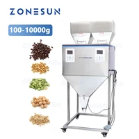 zonesun coffee bean grain powder oatmeal sachet pouch vibration weighing filling machine with double hoppers
