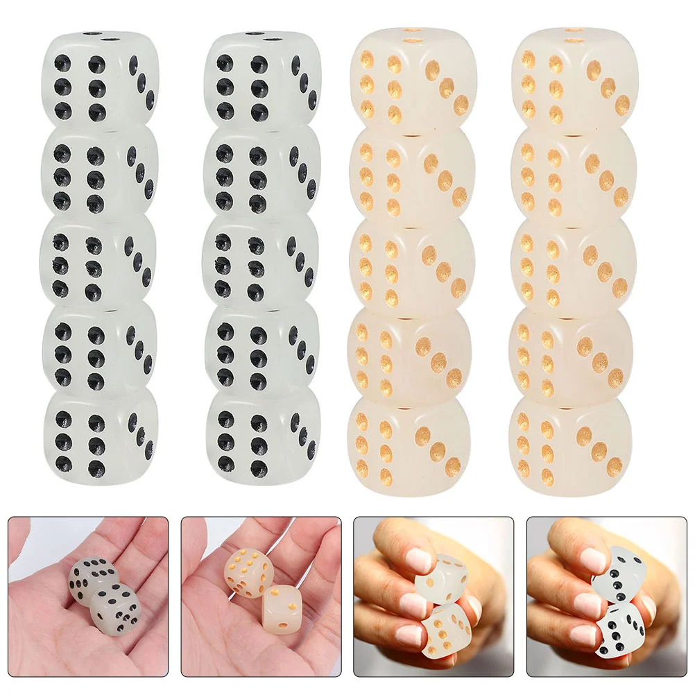 

20Pcs Game Playing Props Creative Multi-sided Dices Luminous Mini Dice Props