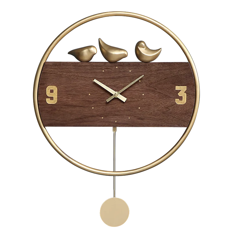 

Modern Luxury Wall Clock Wood Silent Metal Clocks Wall Mechanism Pictures Montre Murale Gift Living Room Decoration LQQ50YH