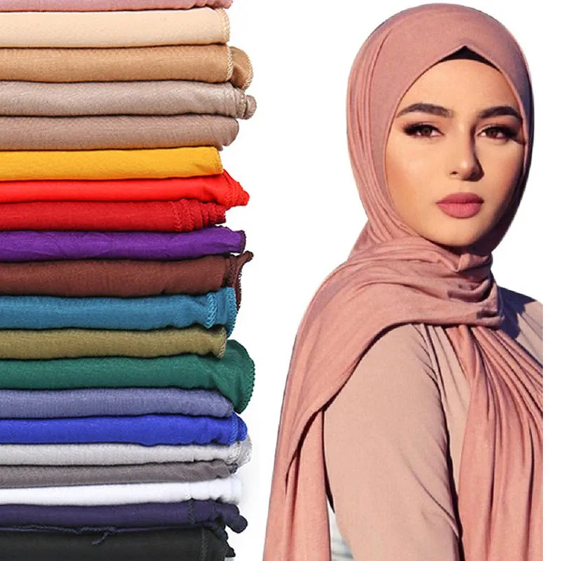 

Plain Muslim Women Hijab Long Scarf Modal Cotton Jersey Turban Shawl Islamic Arab Scarves Foulard Headwrap Pashmina Stoles Mujer
