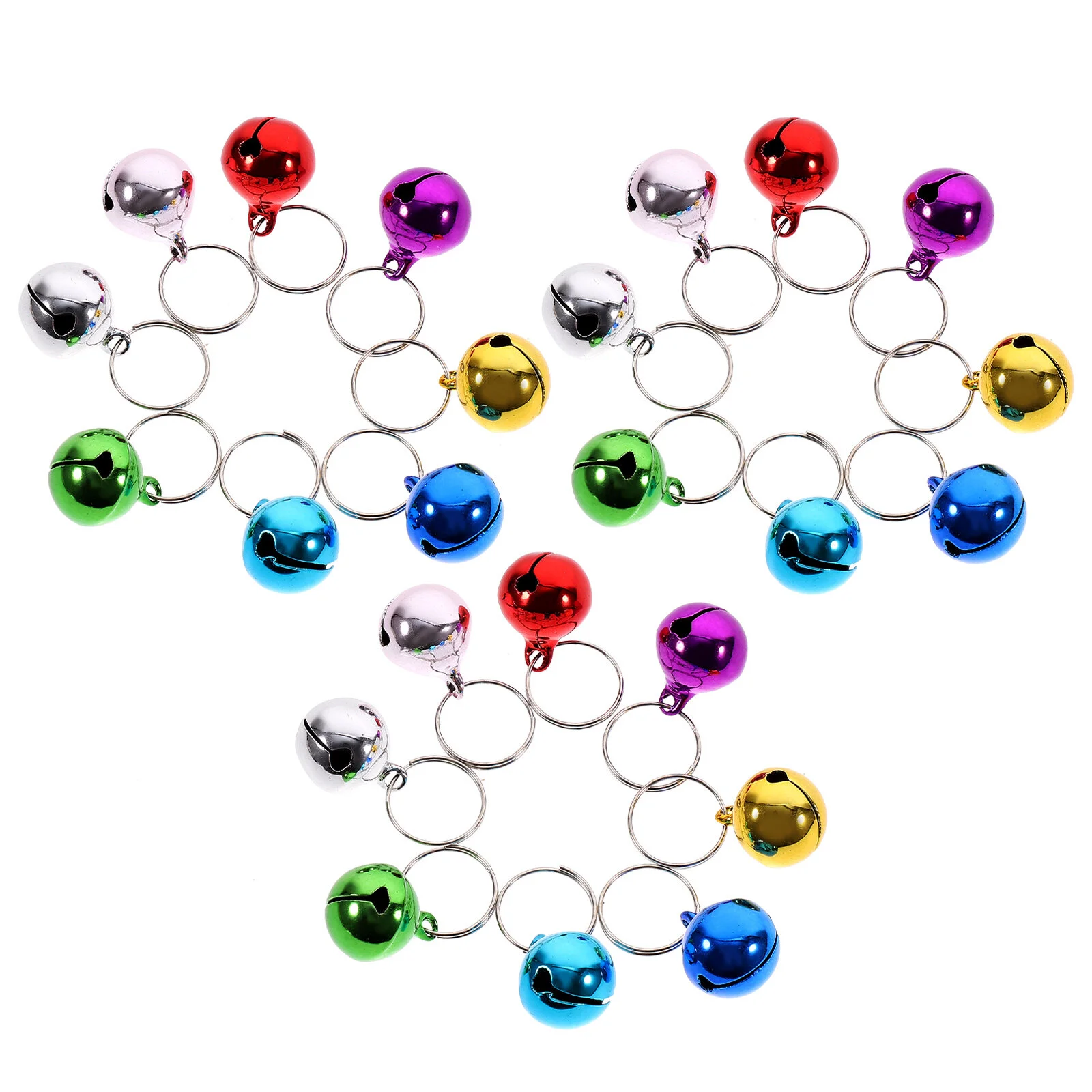 

24 Pcs Festival Bells Keychain Accessories Pet DIY Crafts Collar Metal Christmas