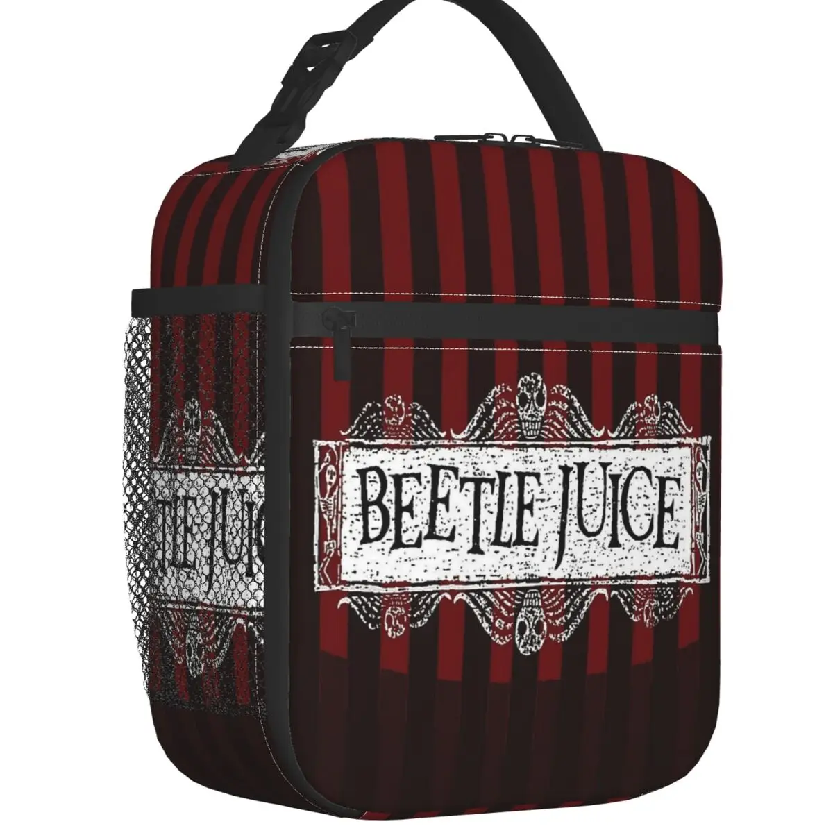 Custom Tim Burton Beetlejuice Lunch Bag Men Women Cooler Thermal Insulated Lunch Box for Adult Office