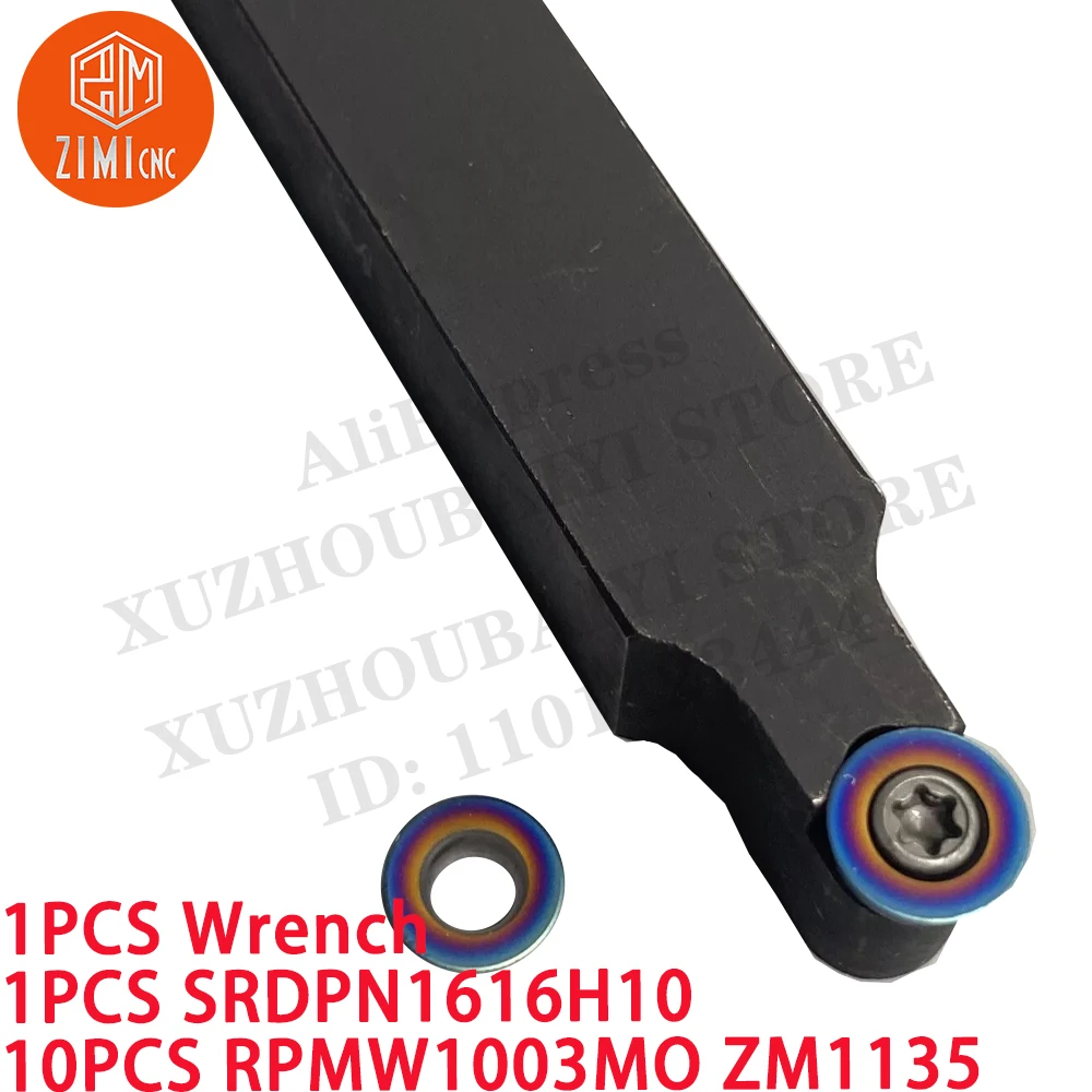1PCS SRDPN1616H10 16 мм держатель токарного инструмента + 10PCS RPMW1003MO ZM1135 карбидные пластины