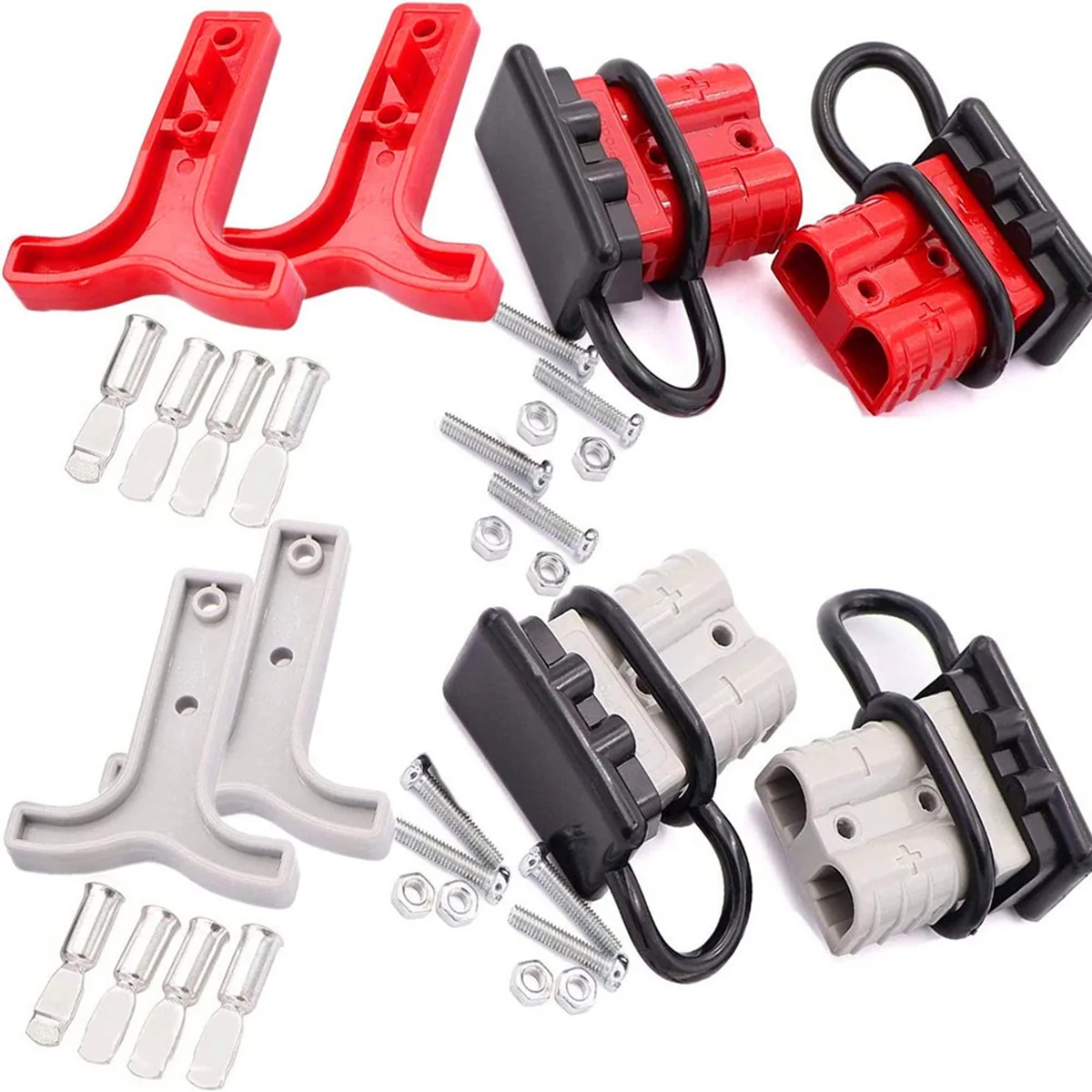 

4Set 600V 50A Battery Power Quick Connector Terminal Kit Connect Plug Disconnect Winch Trailer Connect