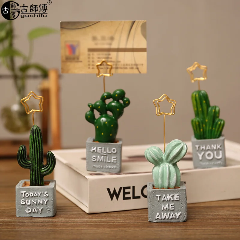 

Зеленая кактус, деловое искусственное украшение, кактус, почтовая карта, зажим, открытка, фото, держатель для заметок