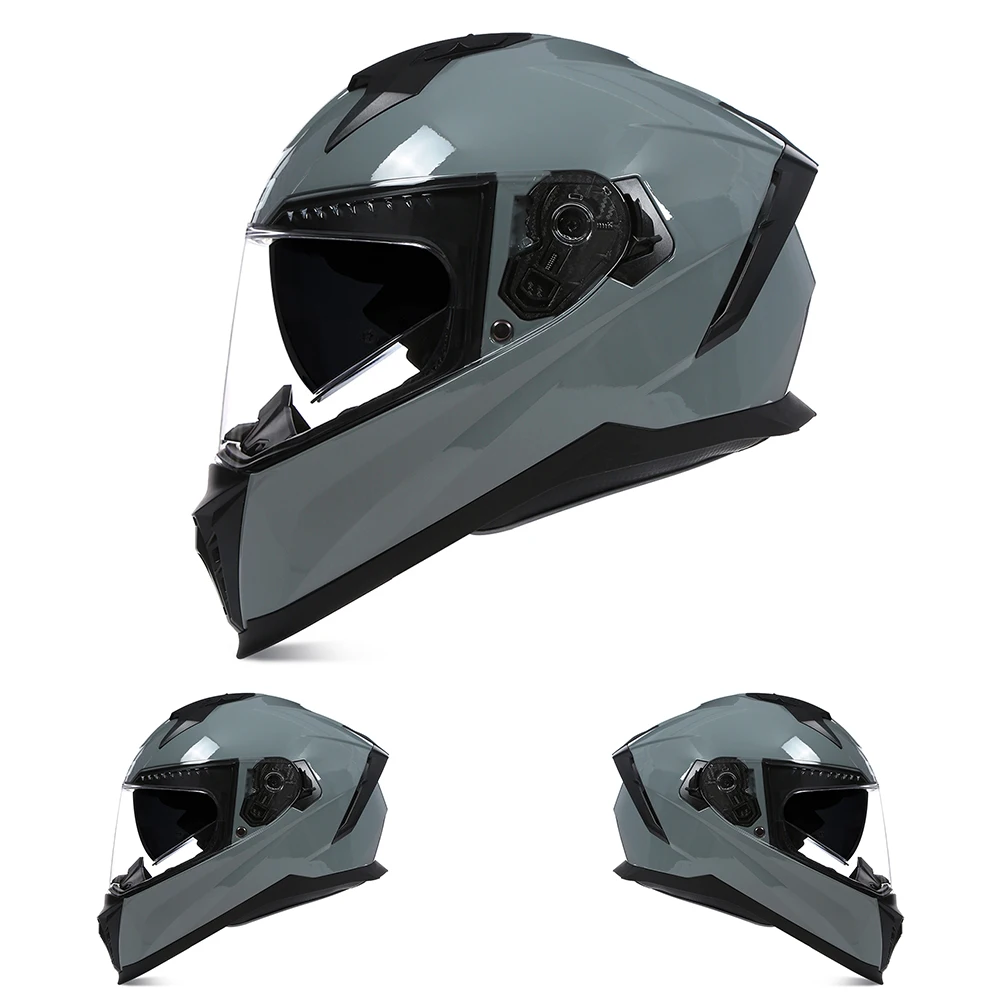 Защитный мотоциклетный шлем с двойной линзой анфас новый одобренный ECE DOT Casco Capacete
