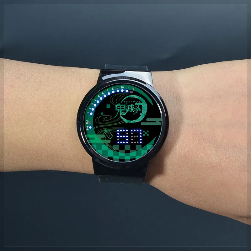 Anime Kimetsu No Yaiba Cos Animation Touch Screen Electronic Watch Demon Slayer Cosplay Accessory Kid Watch Kimono Kochou Watch