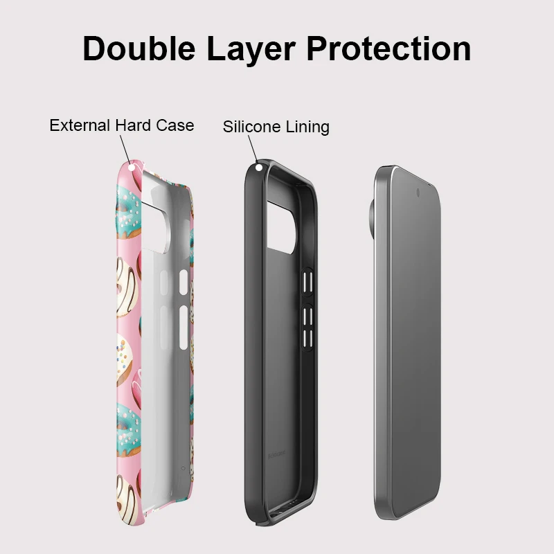 Фото Чехол Fcicicase 2-в-1 с двойным слоем для Google Pixel 10 8 9 Pro 10A 7A 8A 10 9 Pro XL, противоударный, с рисунком в виде тортов, задняя крышка-накладка №4