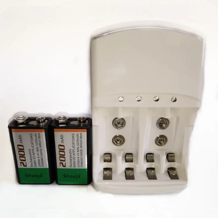 2PCS 9v rechargeable battery large capacity 2000mAh toy rech
