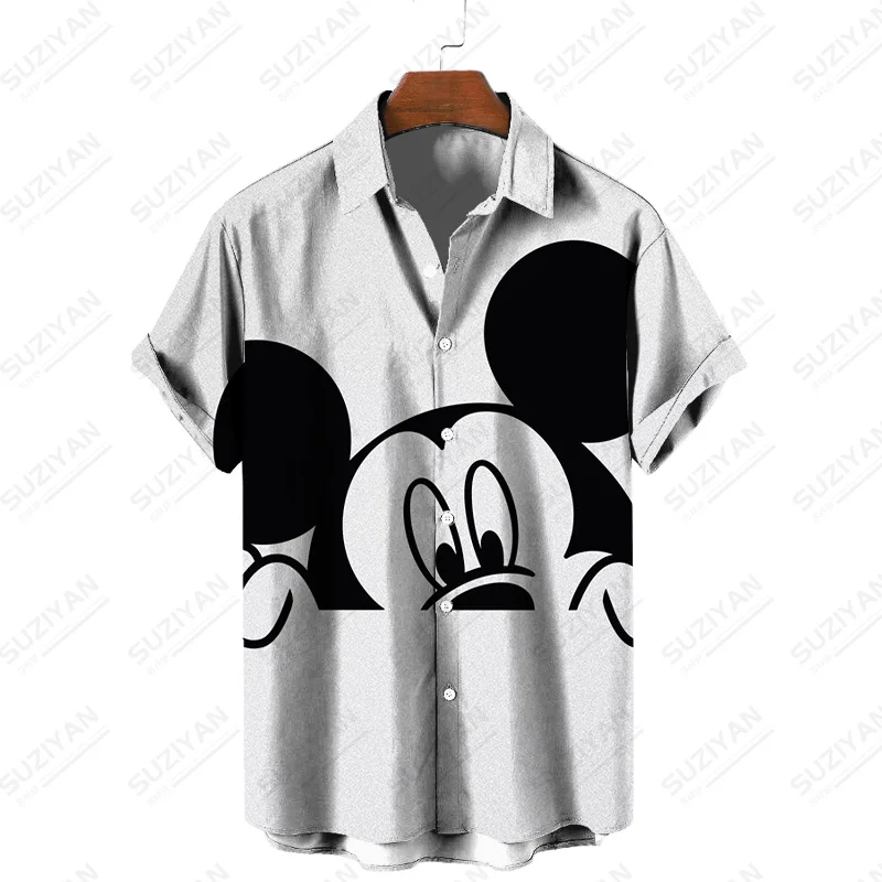 

Рубашка с коротким рукавом и принтом Диснея, рубашки большого размера, одежда, Красивые Забавные Рубашки с рисунком для мужчин, свободная Од...