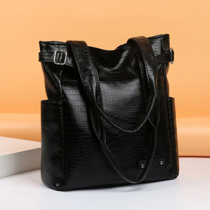 

Женские сумочки из мягкой кожи, вместительные сумки-тоуты, дизайнерская большая сумка на плечо в стиле ретро, новинка 2022, женские сумки-месс...