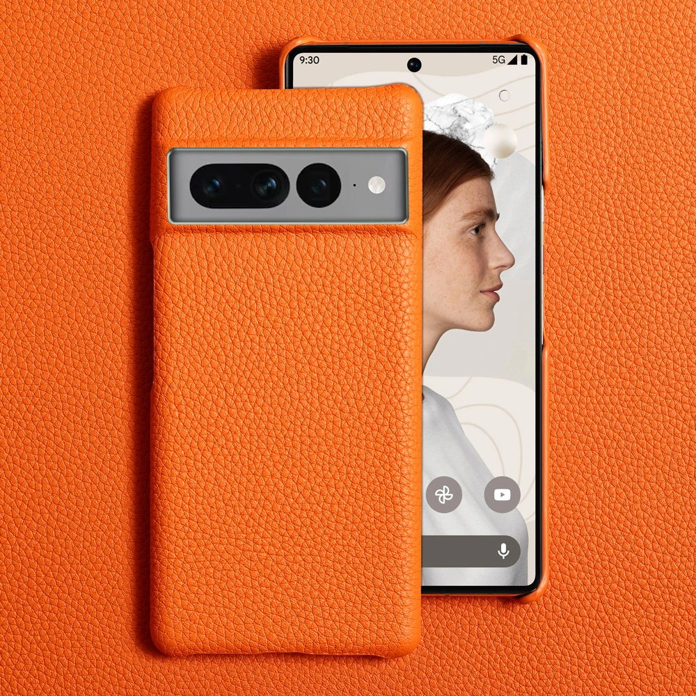 LANGSIDI Cowhide Genuine Leather Case for Google Pixel 7 6 PRO 6A 5A 5G 4A 4 Luxury Fashion Back Cover for Google Pixel 7 pro 6A