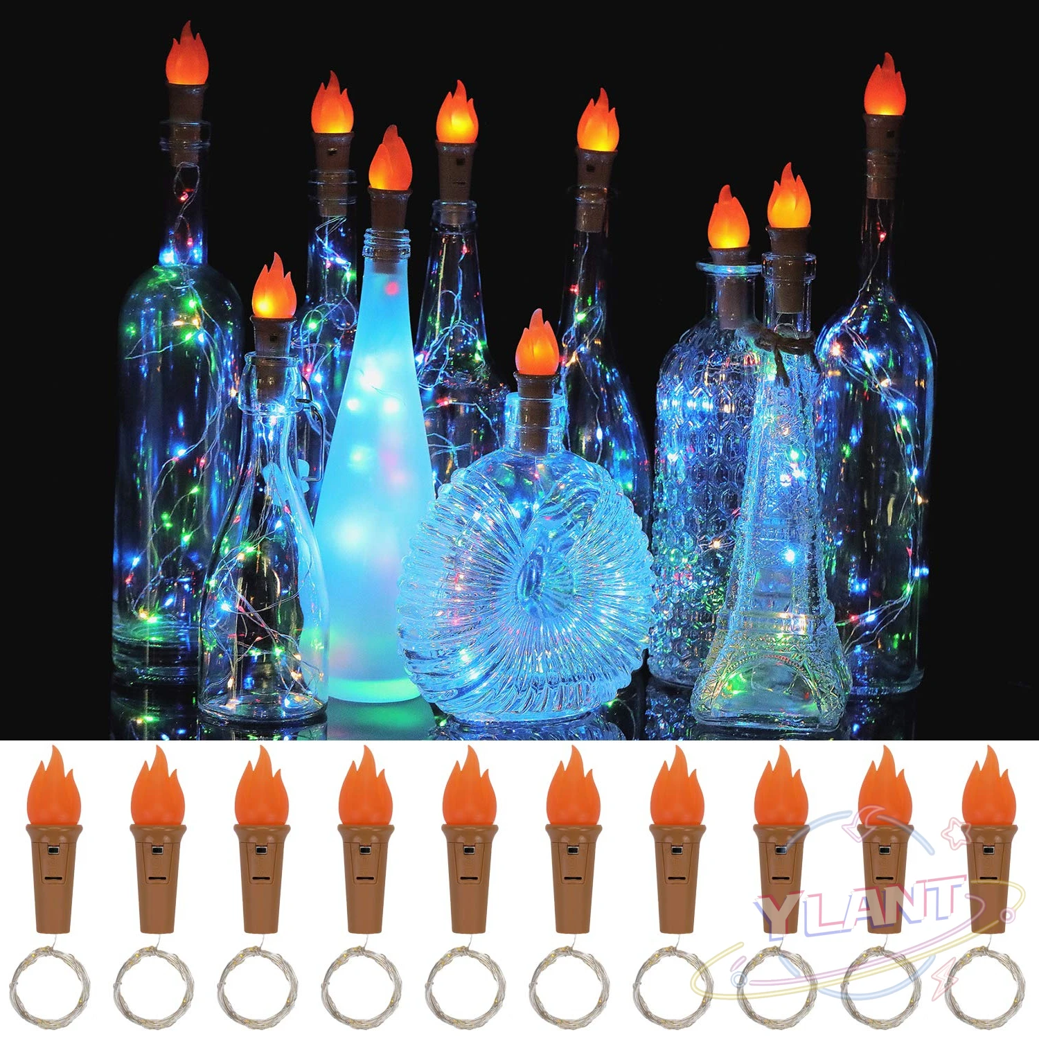 

Bottle Lights Torch Top LED Wine Bottle Cork Lights Waterproof Wine Bottle String Lights for Indoor Outdoor Party Wedding Decor