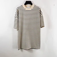 2022 new summer striped t shirts jil luxury brand casual fashion cotton short sleeve oversized womens clothes crew neck top