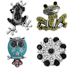 5 шт.лот Новые 18 мм кнопки ювелирные изделия кристалл горный хрусталь туман цветок кнопки подходят для браслета Сменные ювелирные изделия